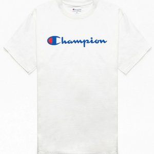 Champion - Men's Classic Script T-Shirt in White - Size Medium